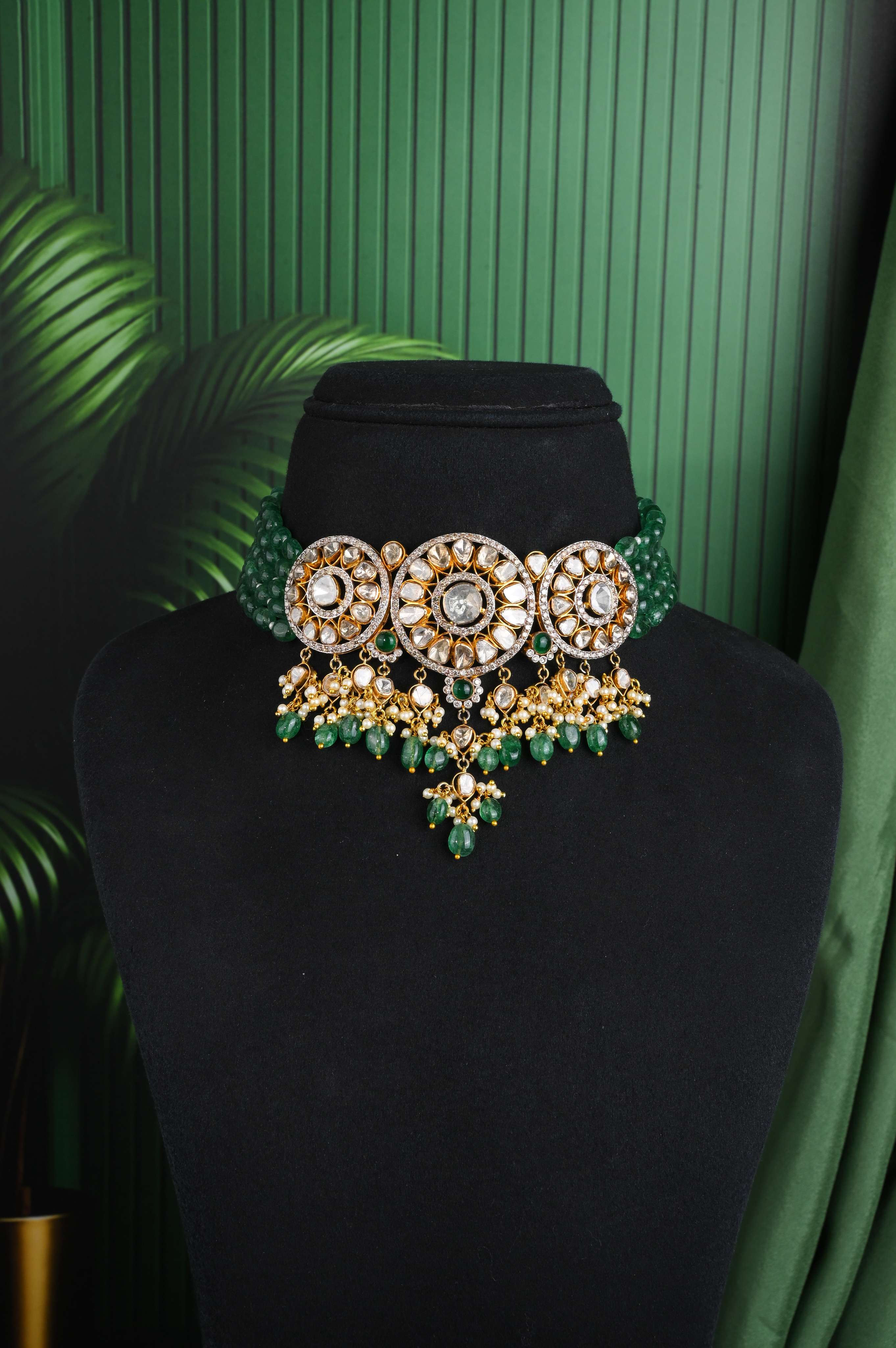 Brinda Gold and Diamonds - Polki Stone Necklace